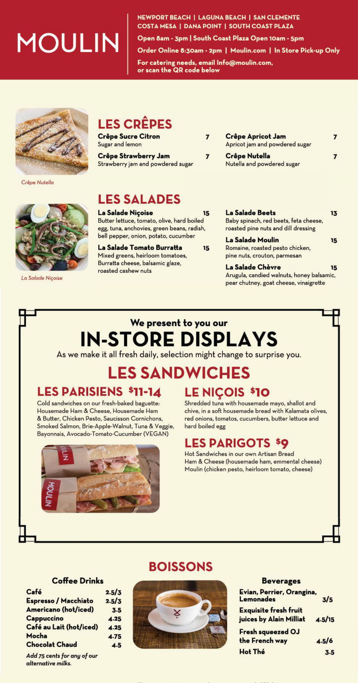 Moulin Costa Mesa SoCo menu